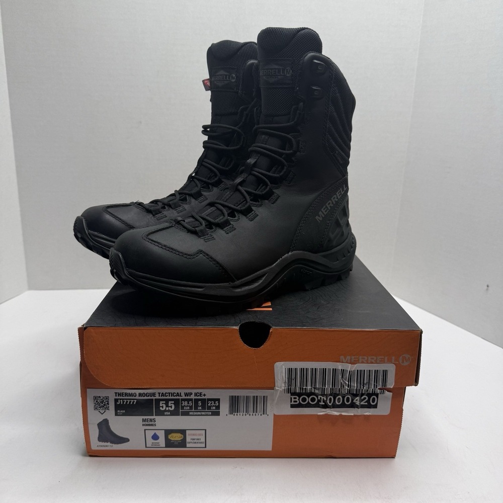 Merrell Thermo Rogue Tactical WP Ice+ Mens 5.5 Black Waterproof Boots J17777 NEW